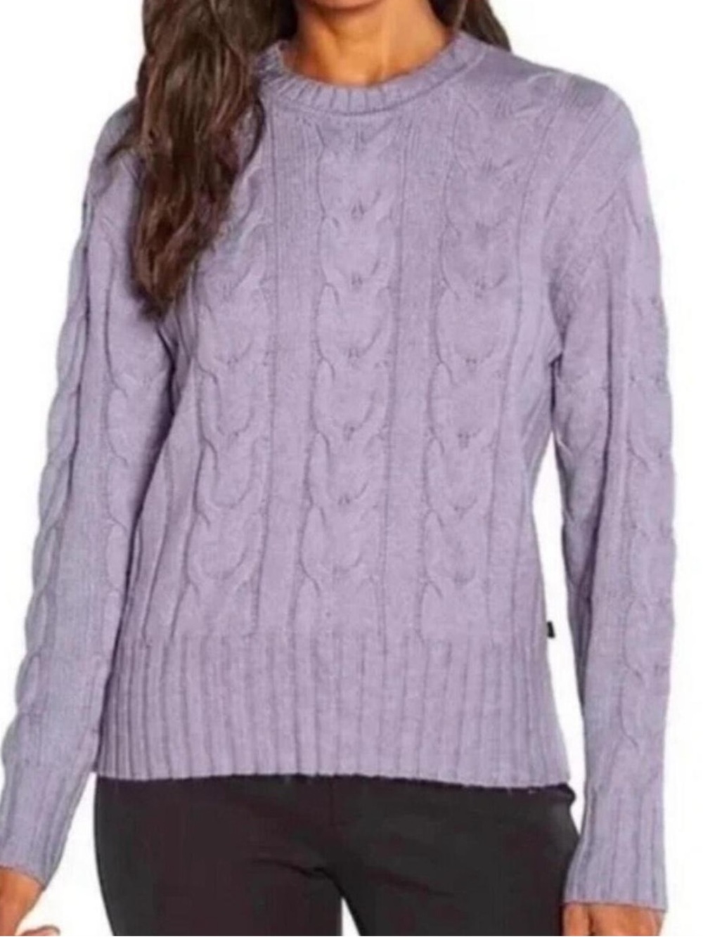 Banana Republic Women's Cable Knit Crewneck Sweater in the shade Lavender S